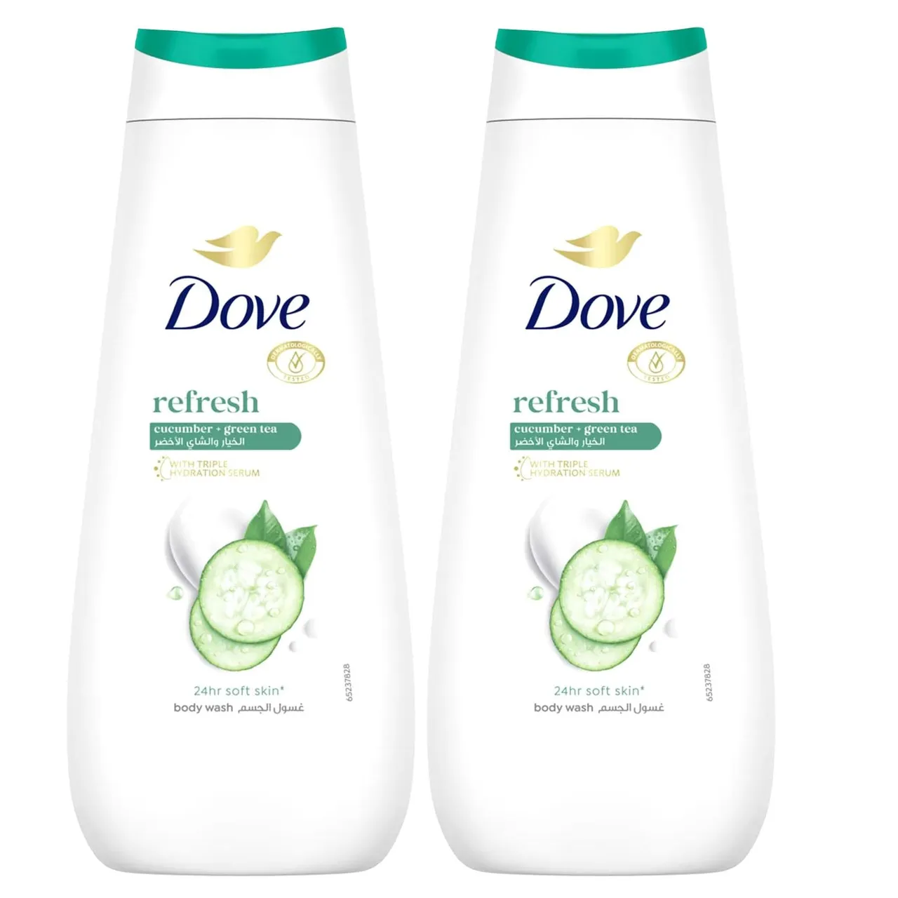 Dove غسول جسم منعش بالخيار والشاي الأخضر مع سيروم الترطيب الثلاثي