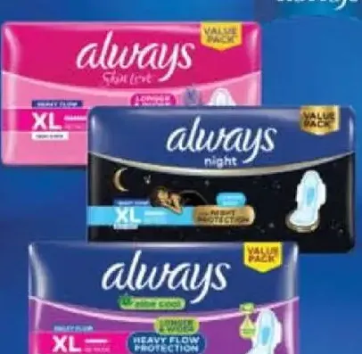 Always Maxi Thick Heavy Night Long with Wings / Aloe Cool Heavy Day / Skin Love Maxi Thick XL