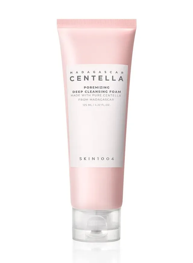 skin1004 Madagascar Centella Poremizing Deep Cleansing Foam 4.22 Fl.Oz, Remove Pore-Clogging Debris Pink