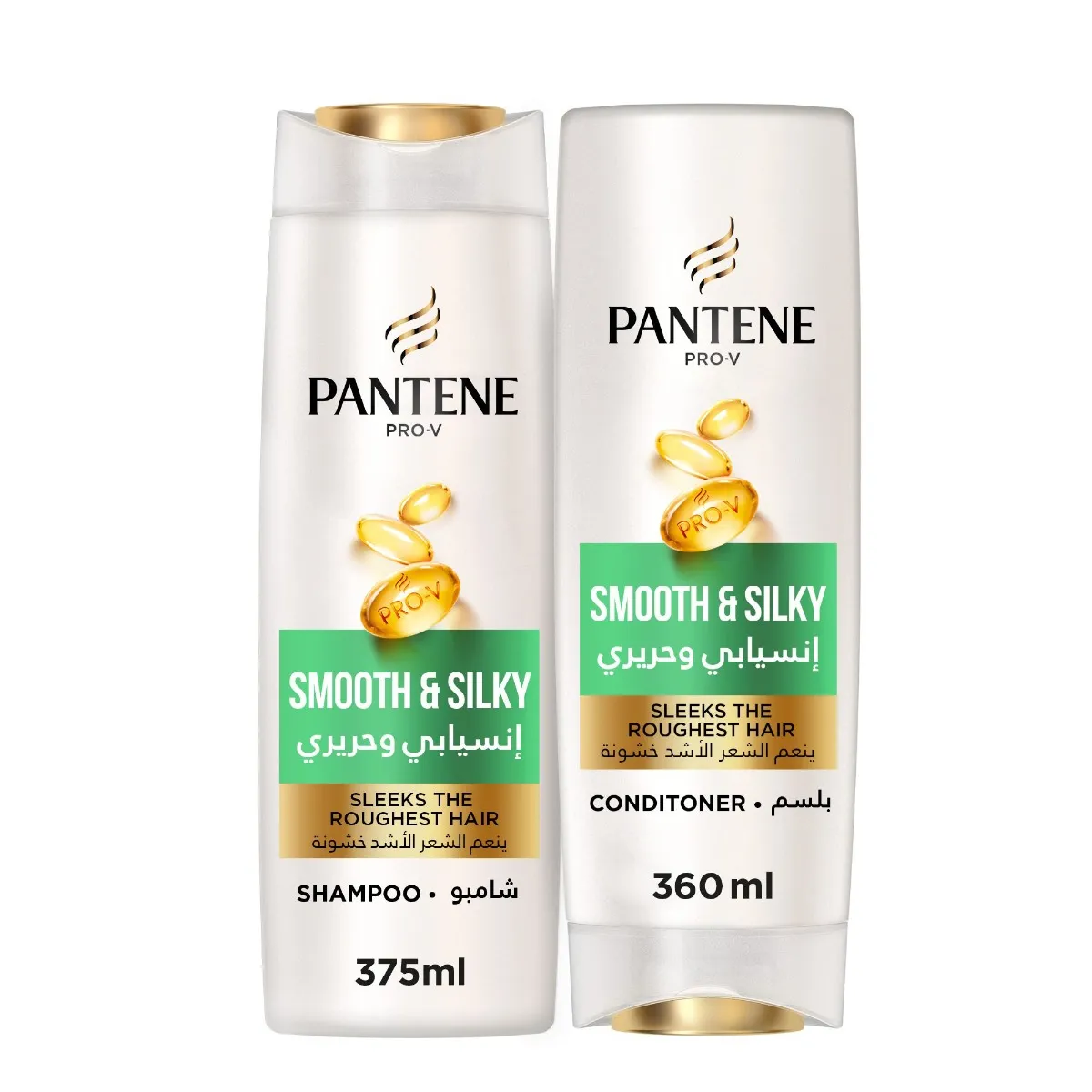 Pantene شامبو + بلسم لشعر ناعم وحريري - 375 +