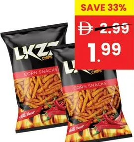 LKZZ شيبس الذرة بنكهة الفلفل الحار لكزز