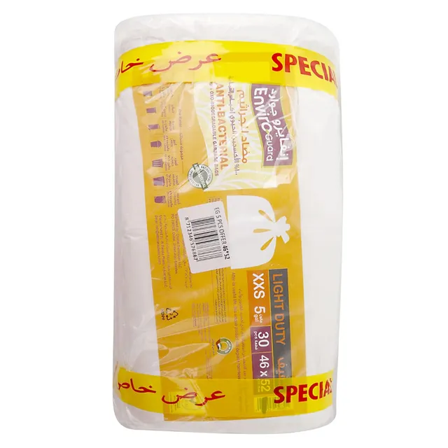 Enviro Guard Anti-Bacterial Double Extra Large Light Duty Garbage Bag, 46 cm x 52 cm, 5 Gallon, 5 x 30 Pieces