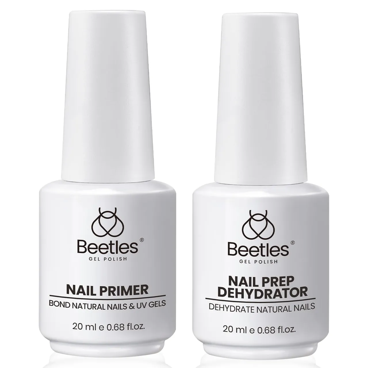 Beetles Gel Polish Beetles Nail Dehydrator and Primer Set, 2Pcs, Natural Nail Prep
