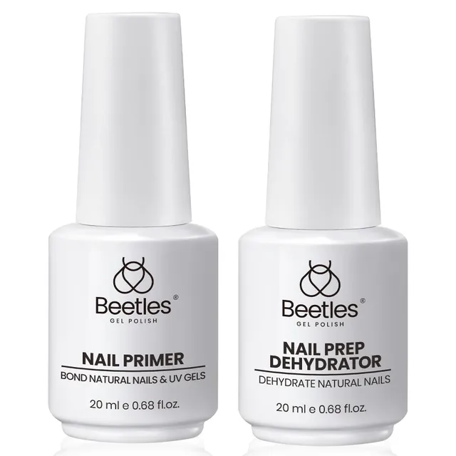 Beetles Gel Polish Beetles Nail Dehydrator and Primer Set, 2Pcs, Natural Nail Prep