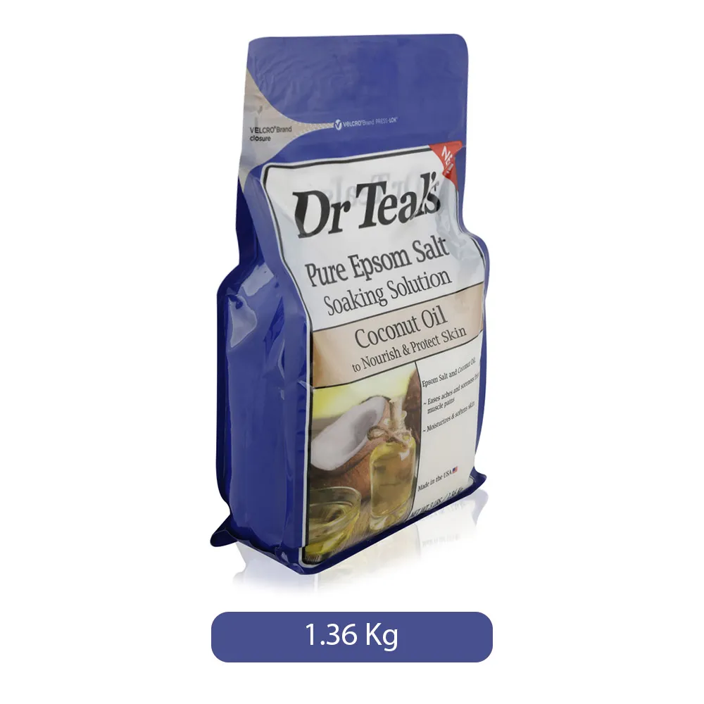 Dr Teals Dr Teal's ملح إبسوم بمحلول النقع بزيت جوز الهند