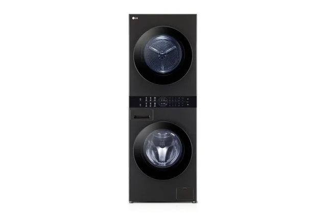 Washer & Dryer One-Body Solution Wash Tower Machine with LG ThinQ app, Black, WT1310YJ