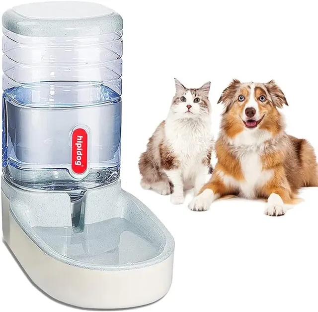 radiotronics Automatic Dog Cat Feeder and Water Dispenser, Large Capacity Dog Water Dispenser Dog Food Dispenser Set for Small, Medium and Large Pets (gray, water dispenser