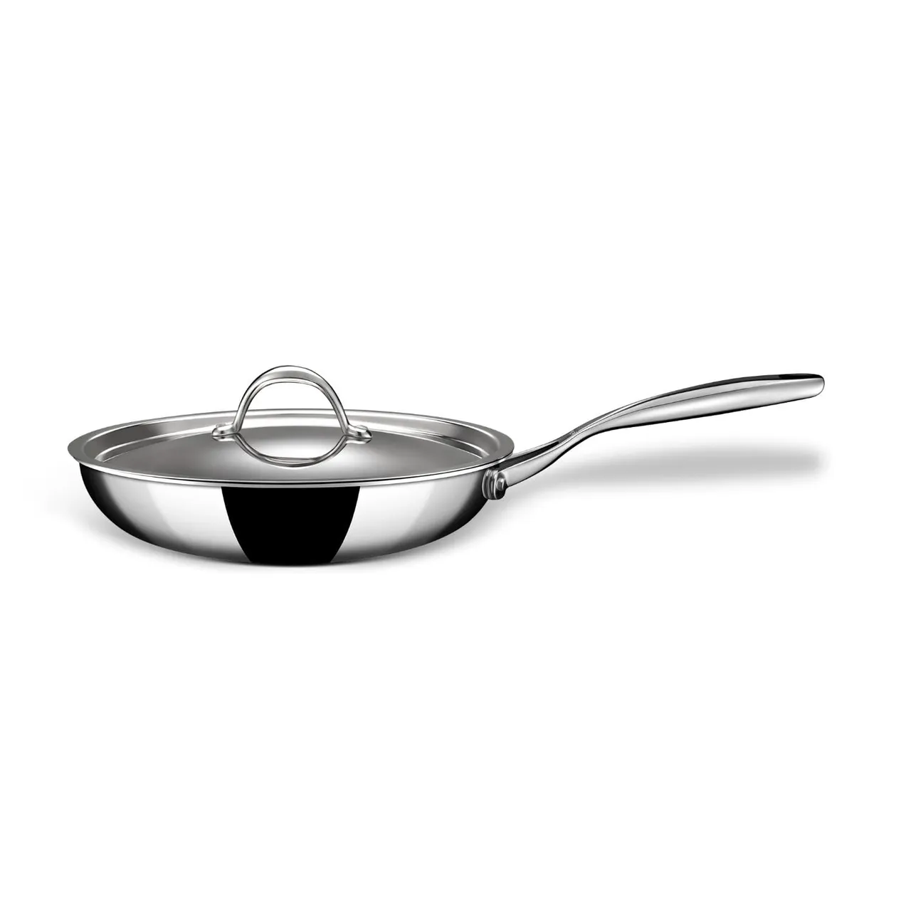 Stahl مقلاة ستانلس ستيل Triply Artisan مع غطاء، 24 cm، 10-44-24