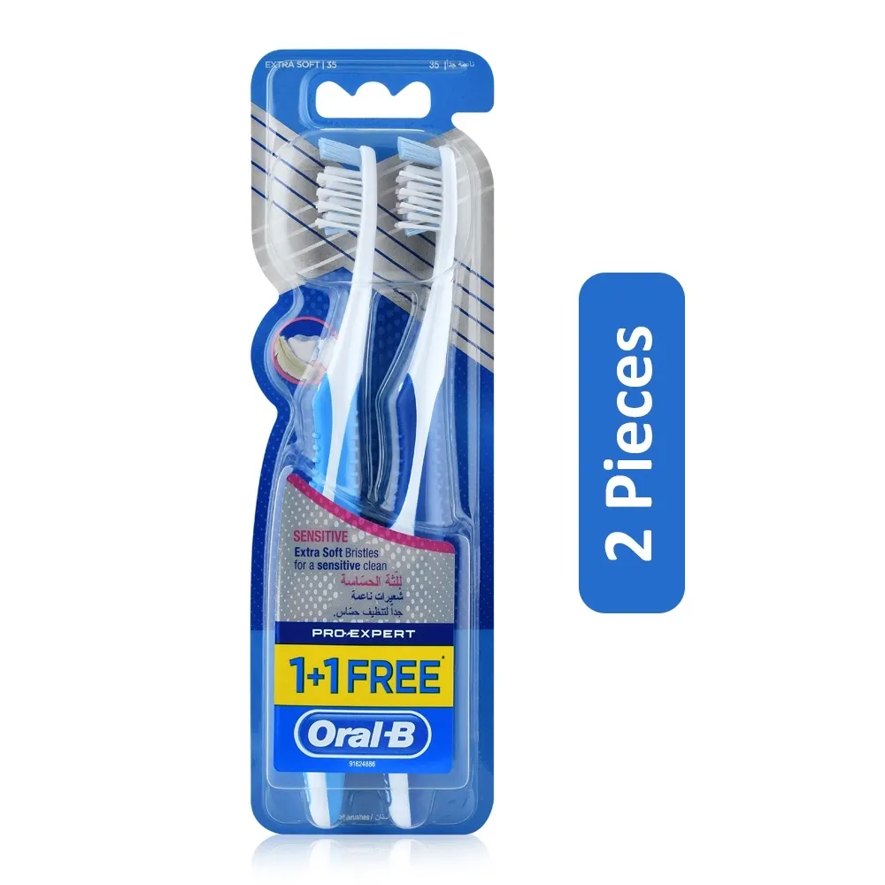 Oral-B فرشاة أسنان Pro-Expert الحساسة لصحة اللثة فائقة النعومة - 2 Pcs