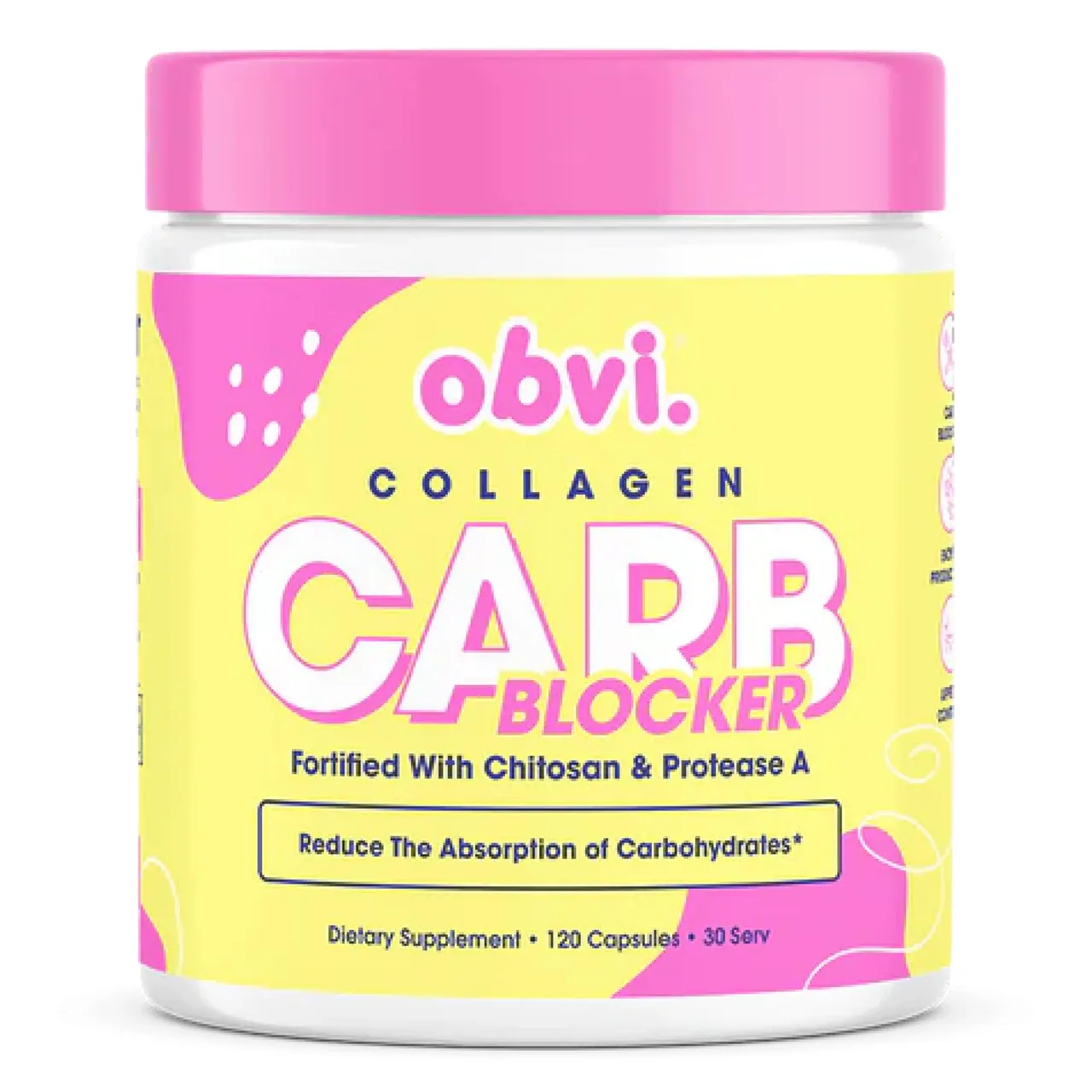 Obvi Guilt-Free Carb BlockerSupports Fitness GoalsCarb Absorption Blocker with White Kidney Bean Extract120 Capsules, 30 Servings