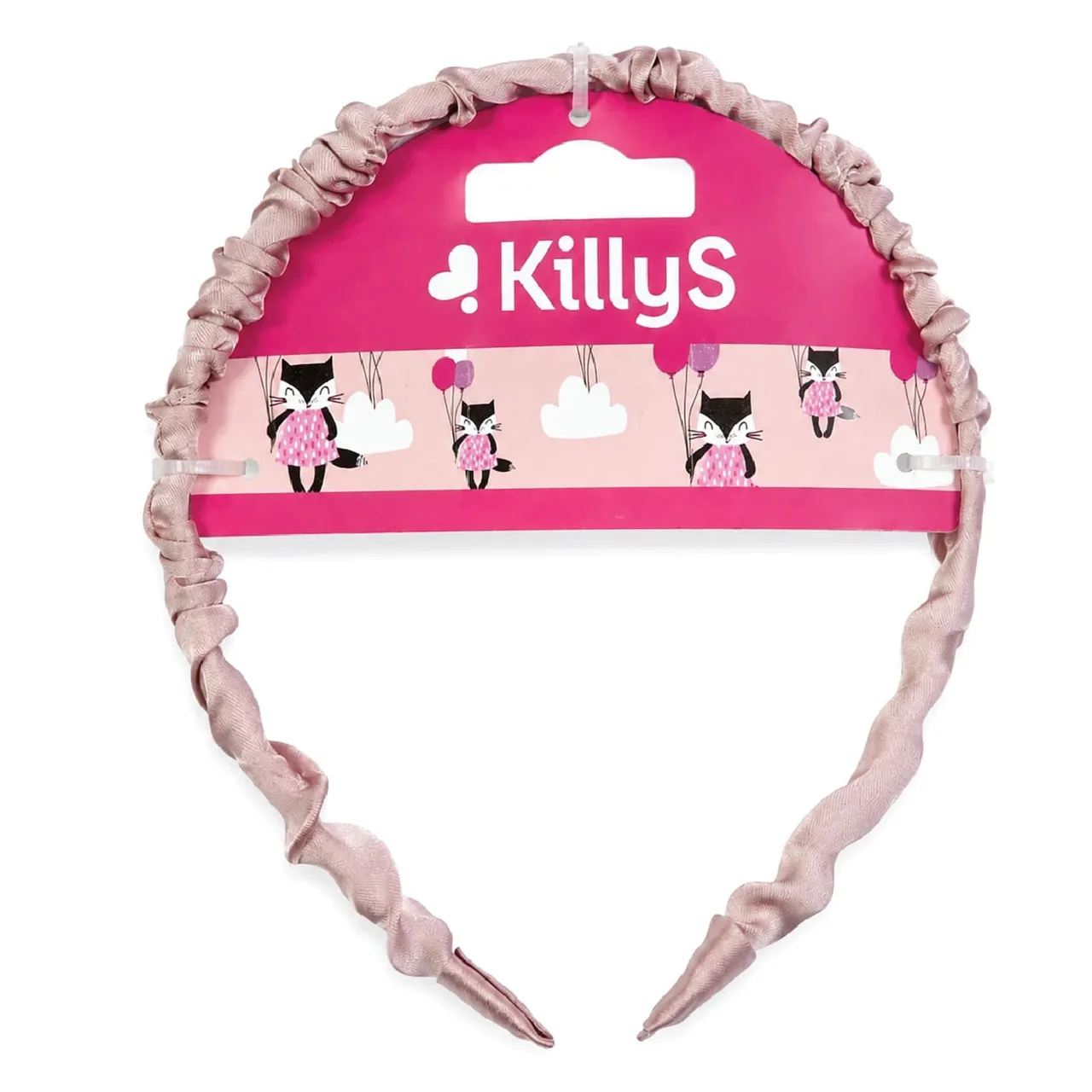 Killys عصابة رأس ساتان وردي مغبر للأطفال