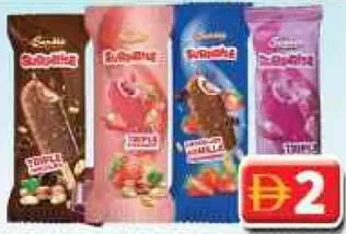 Sandra Surprise Triple Strawberry / Super Vanilla Chocolate / Creamy Milk / Chocolate Cone