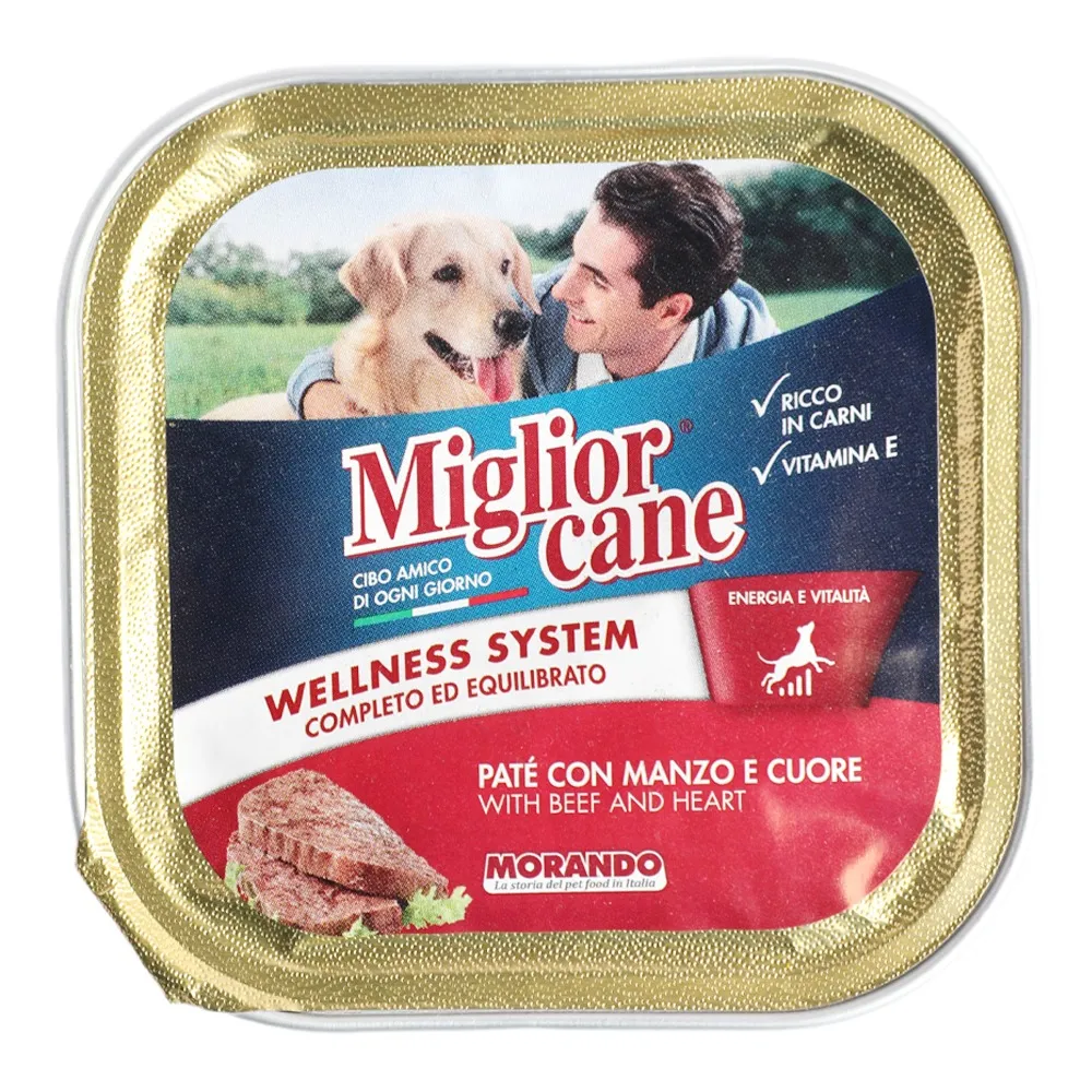 Miglor Miglior Cane طعام رطب للكلاب باتيه باللحم البقري والقلب