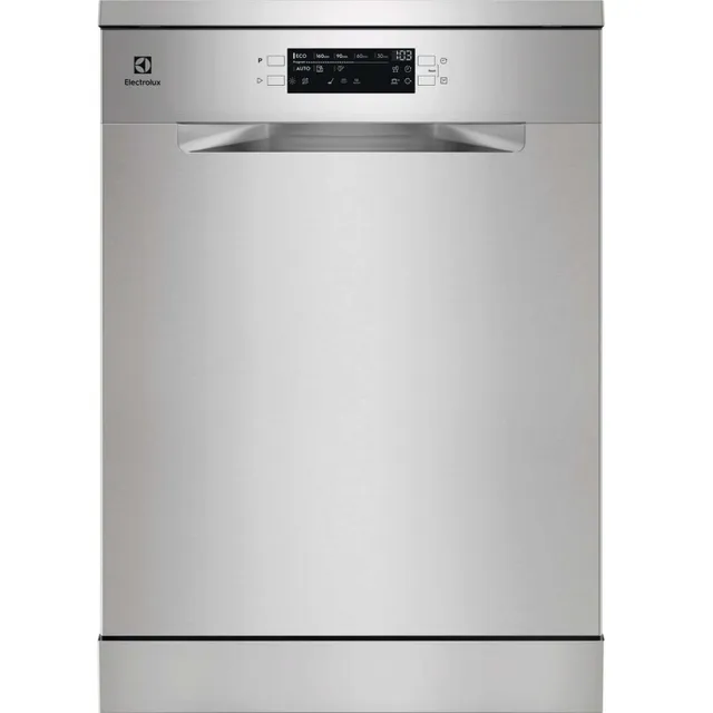 Electrolux 14 Place Settings Freestanding Dishwasher 60cm, 8 Programs, Inverter Motor, Fully Automatic with AirDry Technology, ExtraHygiene and Eco Program, SatelliteClean, Silver, ESM48311SX