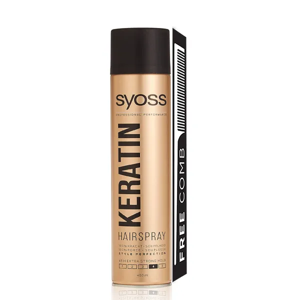 Syoss سبراي شعر H.Spray بالكيراتين Kertain + مشط