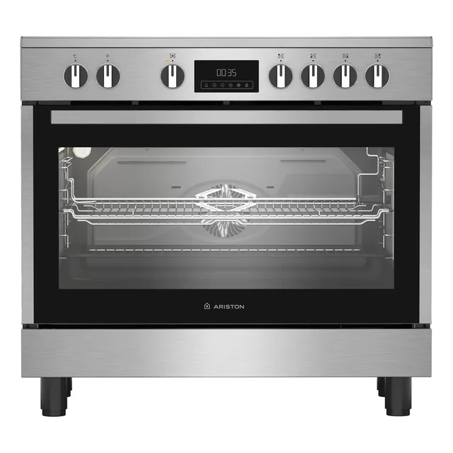 Ariston 90cm Electric Cooker ARR9EV830207XME, Silver and Black, 5 Cooking Zones