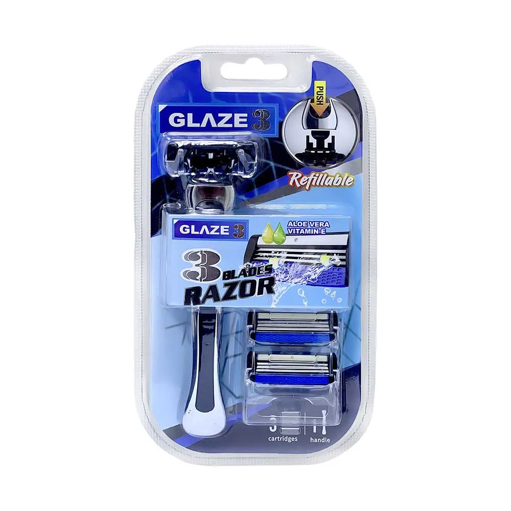 Glaze شفرة حلاقة معدنية ثلاثية الشفرات