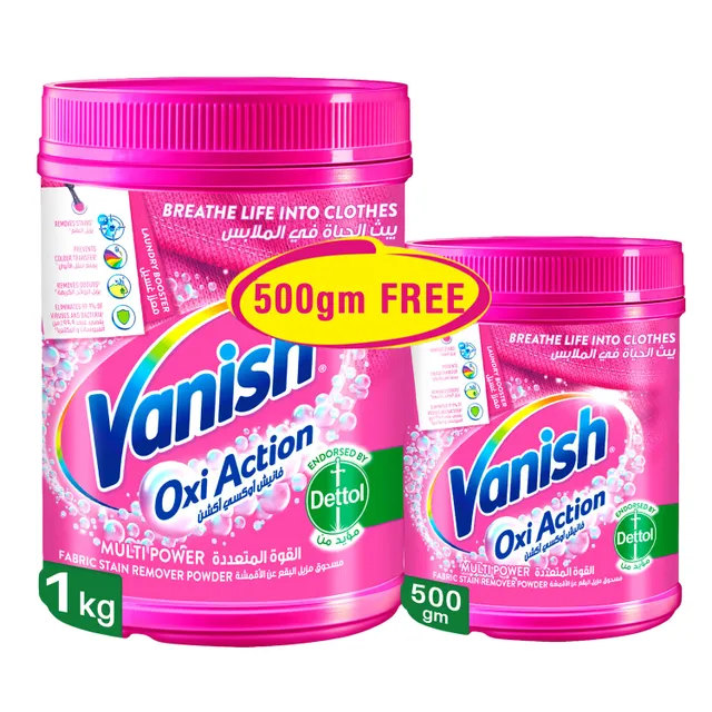 Vanish Oxi Action Fabric Stain Remover Powder + - Coloured & White Clothes