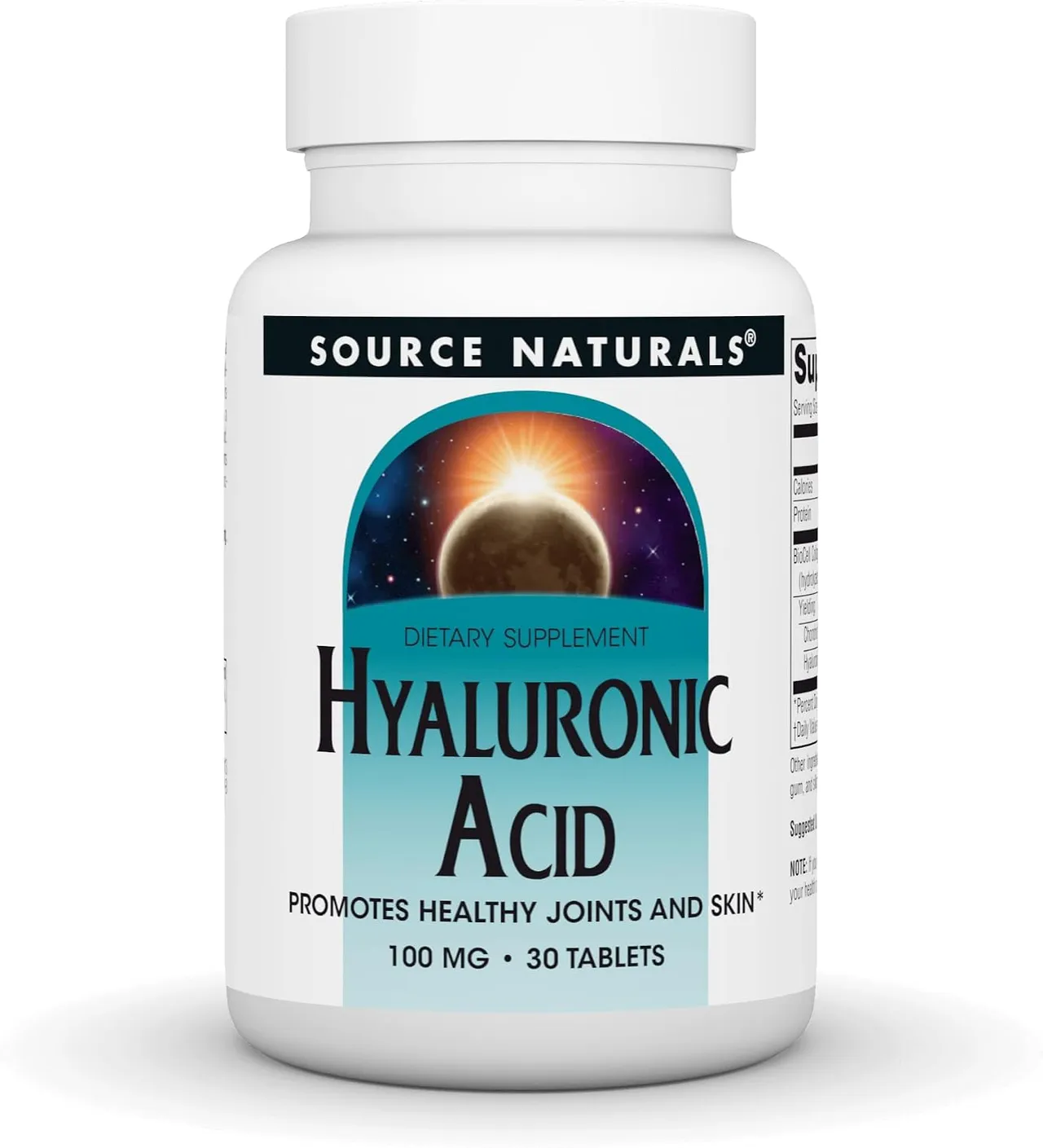 Source Naturals حمض الهيالورونيك 100mg، 30 قرص، متعدد