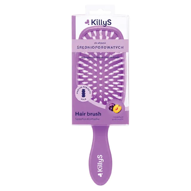 Killys Medium Porosity Hair Brush with Plum Seed Oil