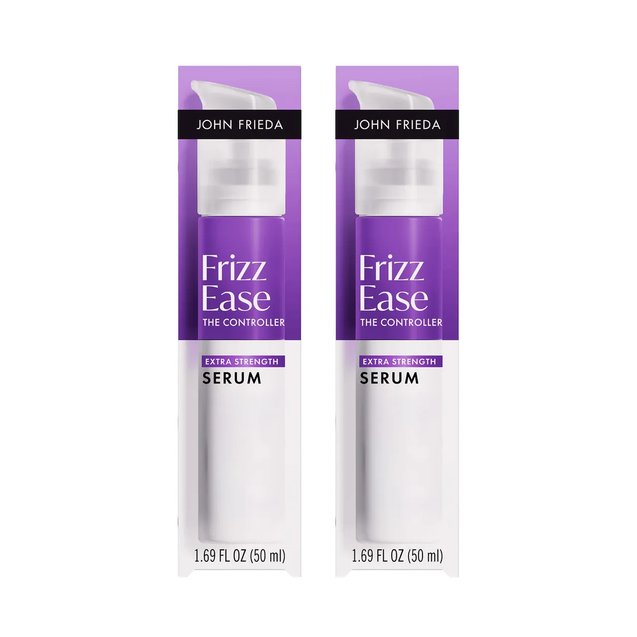 John Frieda سيروم الشعر Frizz Ease بقوة إضافية، 1.69 fl oz، عبوة من 2