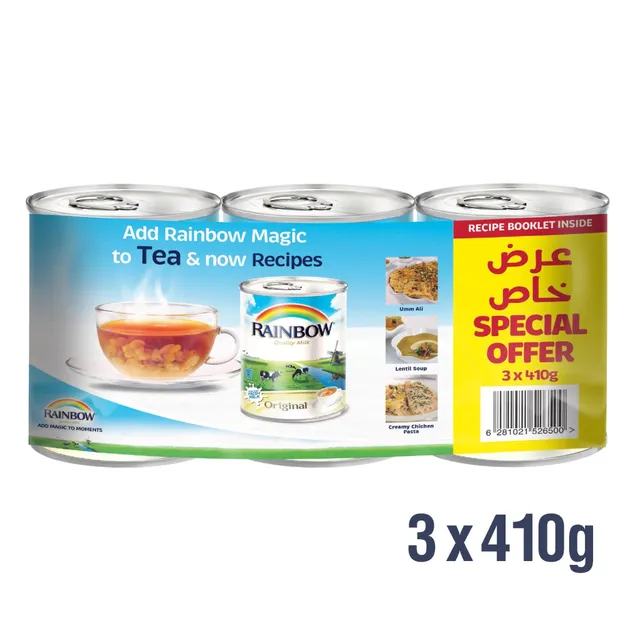 Rainbow Evaporated Milk Easy Open 410Gmx3Pcs