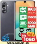 Samsung M36 5G, 16GB RAM, 256GB ROM, 5000mAh