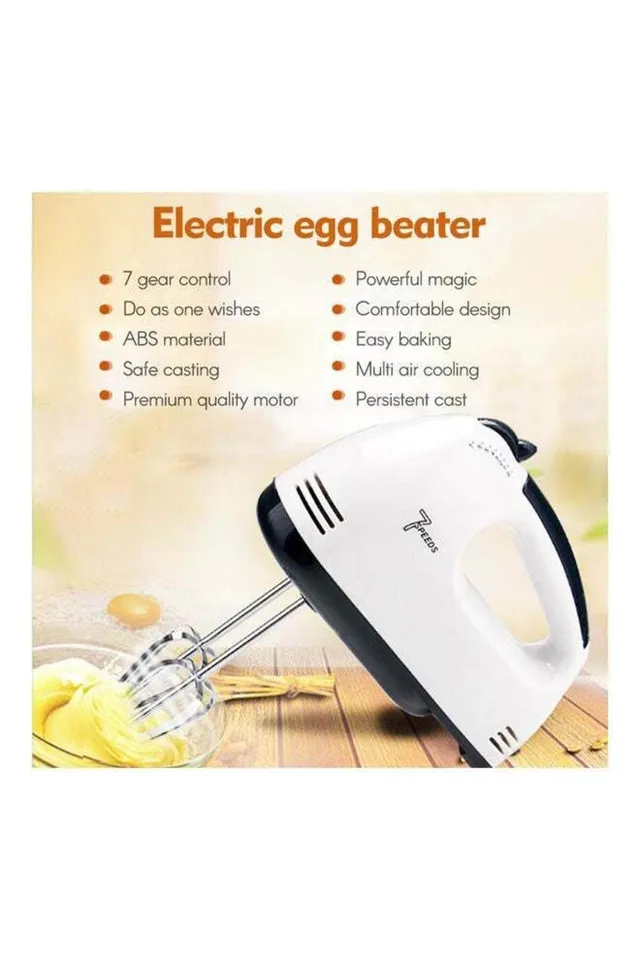 smartify 7 Gear Electric Egg Beater Automatic Hand Mixer Blender Plastics Rotating Push Whisk Cream M