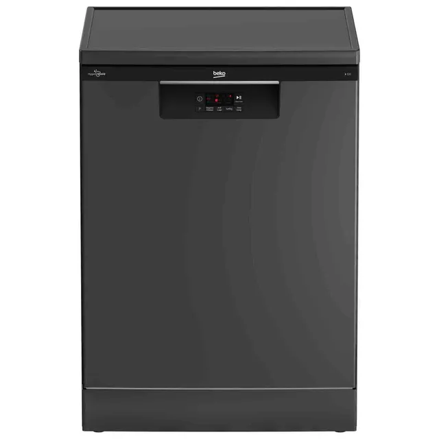 Beko 14 Place Settings Full Size Freestanding Dishwasher, BDFN16420G, Mountain Grey