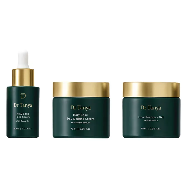 Dr Tanya Holy Basil Day & Night Face Cream + Face Serum + Luxe Recovery Gel