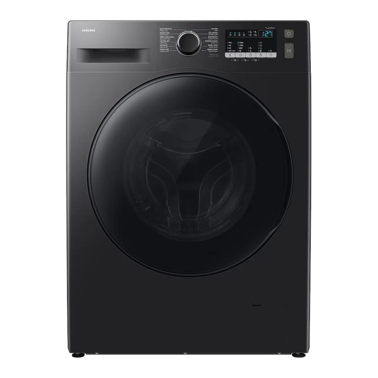 Samsung غسالة ومجفف بتحميل أمامي، 9/، 1400 RPM، أسود، WD90HG4U04BBGU