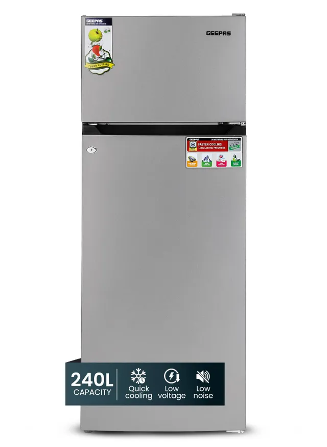 Geepas Double Door Refrigerator GRF2400SXE