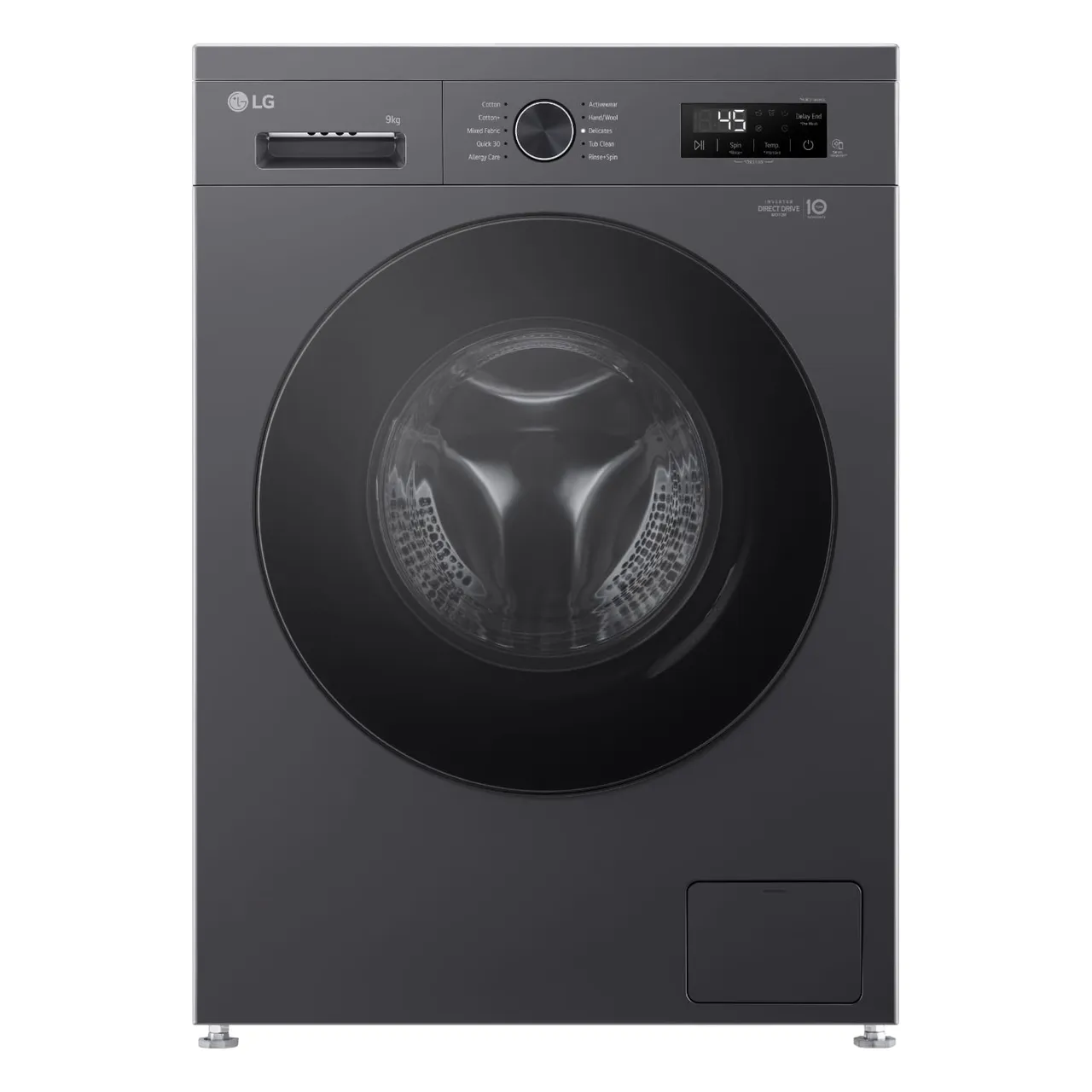 LG غسالة تحميل أمامي، 1400 RPM، أسود متوسط، F4Y2VYPYJ