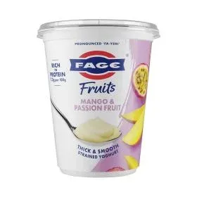 Fage زبادي مصفى بالمانجو وفاكهة الباشن فروت