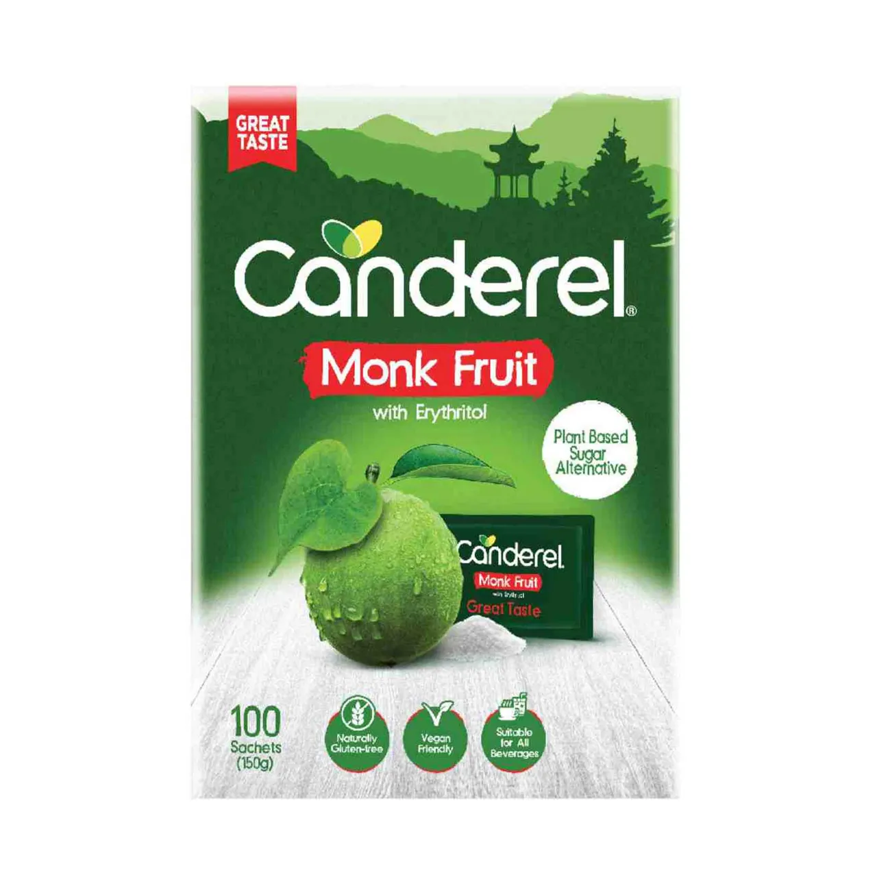 Canderel أكياس فاكهة الراهب مع الإريثريتول 100 كيس