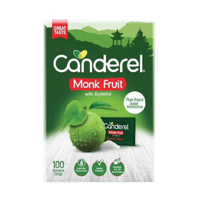 Canderel Monk Fruit Sachets with Erythritol 100 Sachets