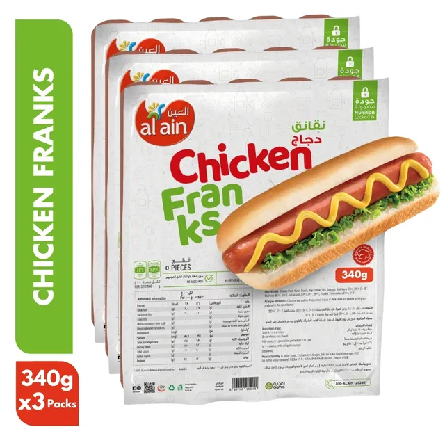 Al Ain Chicken Franks 340Gmx3Pcs