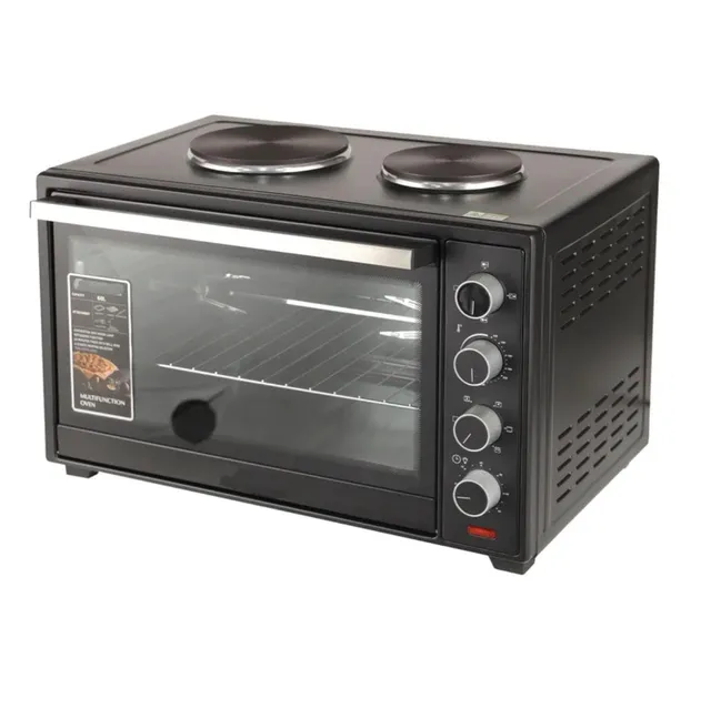 Havenix Electric Oven with Double Hot Plate 60-MIN Auto Shut-Off, 6 Heating Modes & Rotisserie Multi-Function Oven Toaster Grill with Accessories – Baking Tray, Wire Rack, Rotisserie Set
