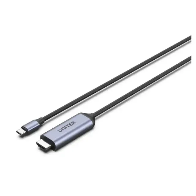 Unitek كابل USB-C إلى HDMI‏ 1.8M‏ دقة Ultra HD 4K‏ نقل عالي السرعة للابتوب والتابلت والهواتف الذكية