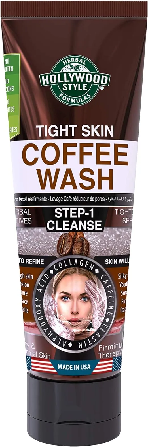 Hollywood Style Tight Skin Exfoliating Coffee Face Wash