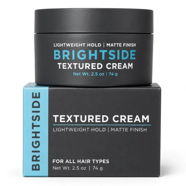 Brightside Textured Cream for Men - Matte Clay Hair Styling Cream