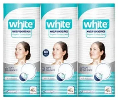 White قطع قطن دائرية