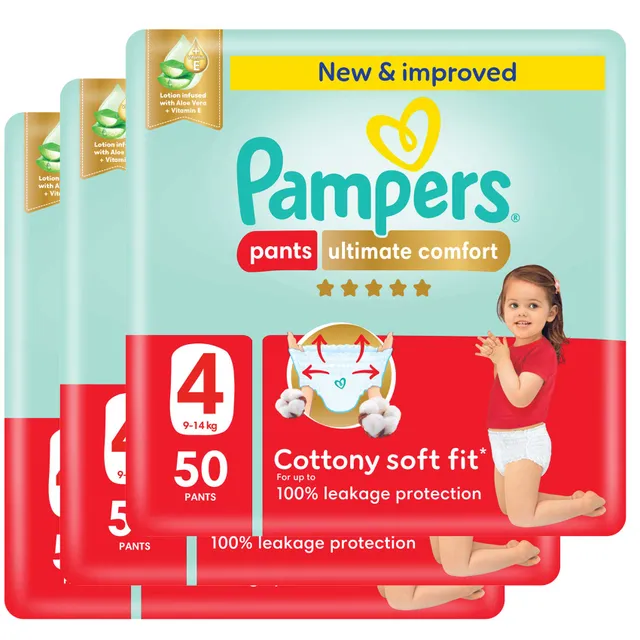 Pampers Ultimate Comfort Diaper Pants Size 4 9- Mega Pack 50 Pants