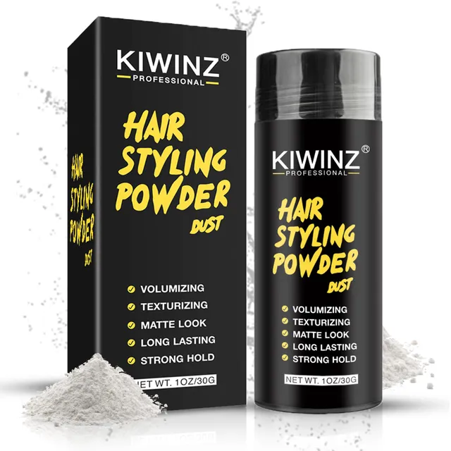 Kiwinz Professional Hair Styling Powder for Men – Natural Look Texture Hair Powder with Matte Finish – Long-Lasting Hold, Adds VolumeTexture, Non-Sticky and Smells Great