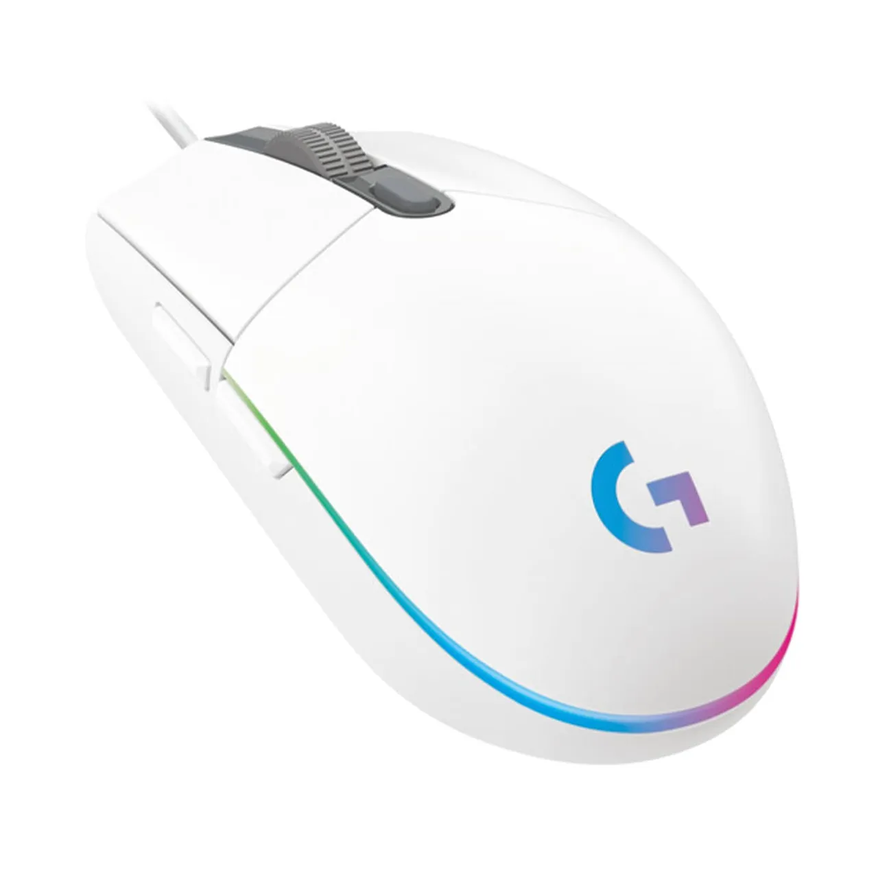 Logitech ماوس ألعاب سلكي G203 Lightsync RGB أبيض