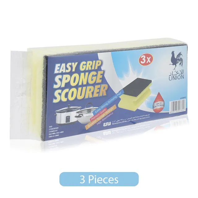 Union Easy Grip Sponge Scourer - 3 Pcs