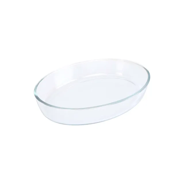 Chefline HSAP10L Borosilicate Glass Oval Baking Dish, Transparent