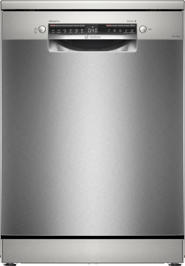 Bosch 14 Place Settings Series 4, Free-Standing Dishwasher 60 cm, Home Connect Remote Monitoring and Control SMS4ECI26M Brushed steel anti-fingerprint