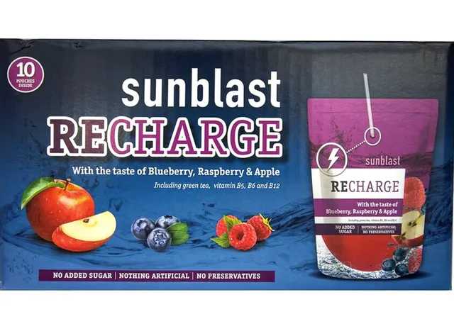 Sun Blast Sunblast Recharge Vitamin Water Blueberry, Raspberry & Apple Flavor