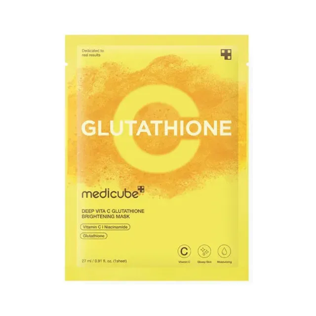 Medicube Deep Vita C Glutathione Mask Sheet, Vitamin C Brightening and Melanin Care, 1 Sheet